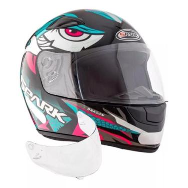 Imagem de Capacete Feminino Ebf Spark Dragon Mais Viseira Cristal, Spark Dragon,