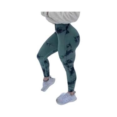 Imagem de Leggings de Yoga com Cintura Alta Tie-Dye para Mulheres - Sem Costura 