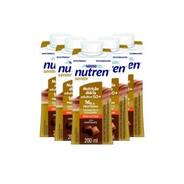 Imagem de Kit 5 Nutren Senior Zero Lactose Sabor Chocolate com 16g de Proteínas 