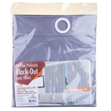 Imagem de Cortina Blackout 200x140cm Vida Pratika para Varão 1 Face com Ilhós