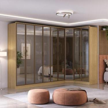 Imagem de Guarda Roupa Modulado 9 Portas Reflecta c/ Led 100% MDF - Mambel Q, Ol
