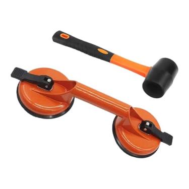 Imagem de Stgfyxgs Ventosa de Vidro, Extrator de Vidro, Multiuso, Forte Absorção, Extrator de Placa de Vácuo para Serviço Pesado, Levantador de Ladrilhos de Cerâmica, Laranja