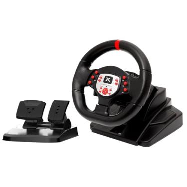 Imagem de DOYO Gaming Steering Wheel and Pedals, 180 Degree PC Racing Wheel with Dual Motors Vibration, Adjustable Height and Tilt, Steering Wheel for PS4, PS3, Xbox One, Xbox Series X|S, Xbox 360, Switch