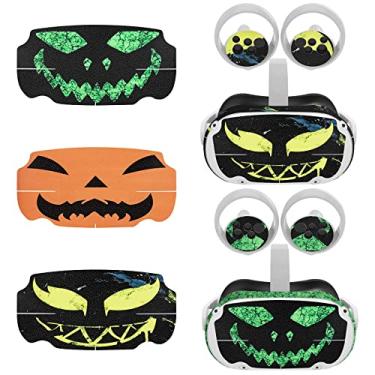 Imagem de Geekria VR Headset & Controller Handle Skin Compatible with Meta Quest 2 Protective Cover, Protective Durable Scratch Resistant Horror Sticker