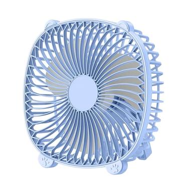 Imagem de Ventilador de mesa com fio USB, refrigerador pequeno e silencioso de 17,8 cm, ventiladores de resfriamento de mesa para uso em casa, escritório, cozinha, carro (azul)