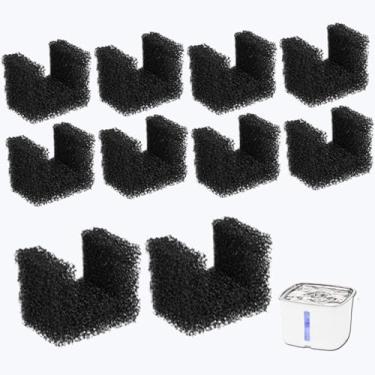 Imagem de Qzbhct Filtros de esponja de substituição para animais de estimação para 1,8 g/ 3,968 g Viva Pet Fountain Cat Filtro de espuma de água para cães Filtros de espuma de esponja de água potável (10)