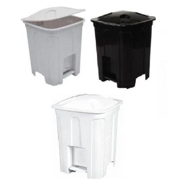 Imagem de 4 Lixeira Banheiro Pequena 15 Litros Com Pedal  4  Preto