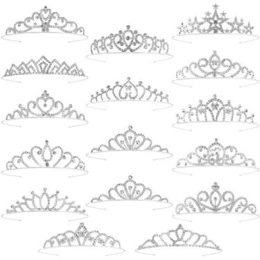 Imagem de Conjunto de tiaras Princess Tihebax, 16 peças para mulheres e meninas,