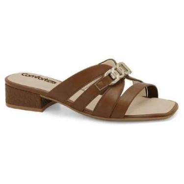 Imagem de Tamanco Comfortflex Sandália Feminina 2555401 Macia Salto Bloco 3cm-Feminino