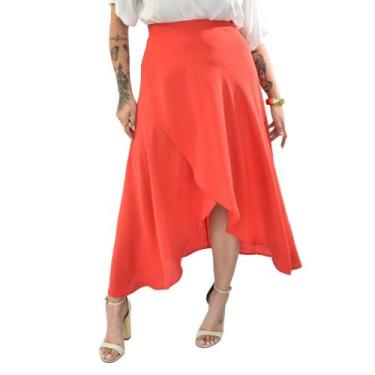 Imagem de Saia Envelope Longa em Tecido Nagoya Plus Size 42 Ao 52 - Sutsen, Cora