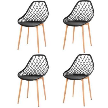 Imagem de Kit 4 Cadeiras ANM8196F Cloe Kaila Anima Office Em Polipropileno Preto