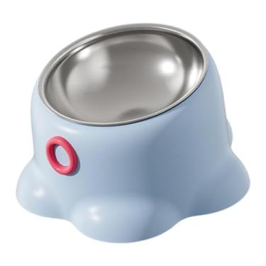 Imagem de Generic Alimentador de gatos inclinado, tigela de água para gatos, prato de alimentação, dispensador de comida para cães pequenos, Azul
