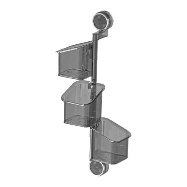 Imagem de ＫＬＫＣＭＳ Suporte de armazenamento com ventosa para parede, restaurante, sala de estar, despensa, banheiro, economizador de espaço, prateleira, Cinza