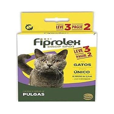 Imagem de Fiprolex Drop Spot Gatos  0,5ml Combo com 3 Pipetas - Ceva