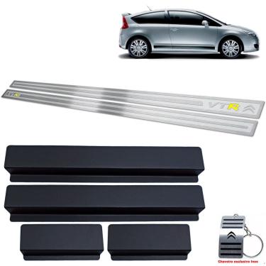 Imagem de Soleira Inox Citroen C4 Vtr 2005 A 2010 Prata Alto Relevo
