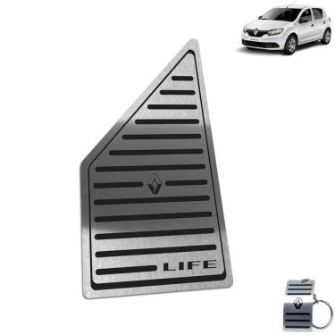 Imagem de Descanso De Pé Aço Inox Renault Sandero Life Preto