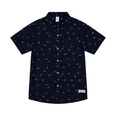 Imagem de Camisa Infantil Masculina Com Botões Trick Nick Azul, 10, Azul