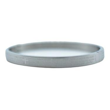 Imagem de Pulseira Bracelete Masculino Pai Nosso Aço Inox Prata - Papillon Semi 