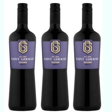 Imagem de Kit 3 Vinho Merlot Saint Germain Reservado 750ml - Serra Gaúcha