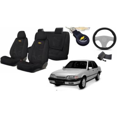 Imagem de Kit Sofisticado Capas Tecido Assentos Monza 1991 a 1996 + Capa Volante