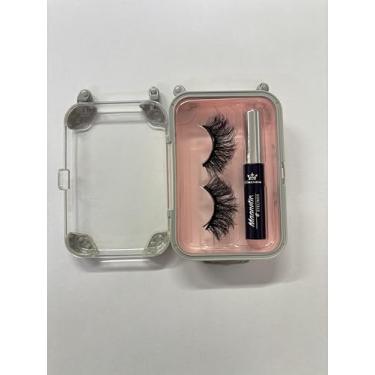 Imagem de Amzmam Kit de cílios magnéticos e delineador, cílios magnéticos de vison sintético premium, à prova d'água, longa duração, livre de crueldade, 1 par (XK-6X)