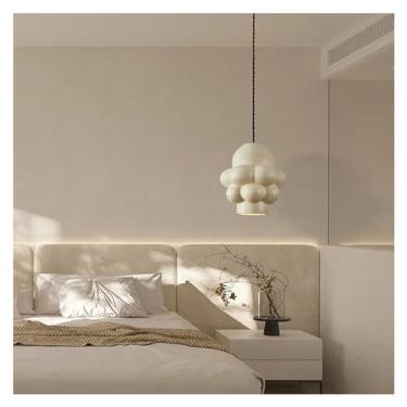 Imagem de Luminária pendente LED estilo creme francês para sala de jantar, luminária pendente escandinava para sala de jantar, bar, quarto, vestiário, luzes decorativas para casa, lâmpadas de lustre