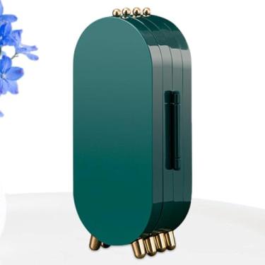 Imagem de Porta Joia Expositor Com Espelho e Divisórias Dobrável (VERDE ESCURO) - MJ BRANDS