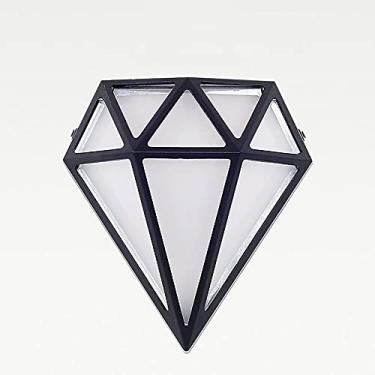 Imagem de Luminária de parede com formato de diamante nórdico, estrutura de alumínio, antiferrugem e à prova d'água, abajur de acrílico de alta transmissão de luz, luz de pátio, LED3000K, luz branca q