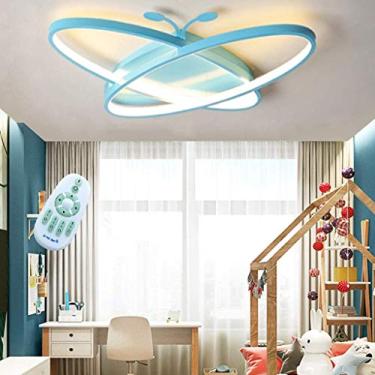 Imagem de Luminária de teto LED moderna com desenho animado infantil borboleta controle remoto luminária de teto regulável abajur de acrílico quarto cozinha iluminação de teto criativa sala de estar s