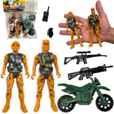 Imagem de 2 Soldados Militar Exercito Miniatura Comando Brinquedo Soldadinhos