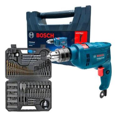 Imagem de Furadeira Impacto Bosch 13mm Gsb 550 Re Kit 103 Peças 220v, 220V