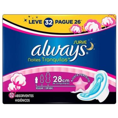 Imagem de Absorvente Always Noturno Suave com Abas - Embalagem com 32 Unidades -