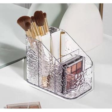 Imagem de Kit Porta Maquiagem Organizador Multiuso De Acrílico Batom Cosméticos Transparente Com Divisórias(Modelo 01 (9185))