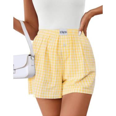 Imagem de Shorts boxer LOMON femininos casuais de verão, pijama de algodão, amar