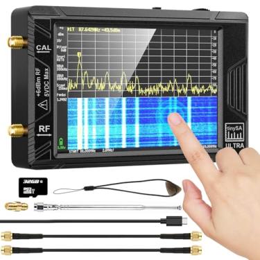 Imagem de Analisador de ultra espectro TinySA de 4 polegadas, analisador de frequência portátil Camii de 100 kHz-5,3 GHz com cartão de 32 GB, gerador de sinal 2 em 1 de 100 kHz a 800 MHz, entrada MF HF VHF UHF