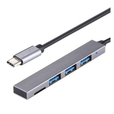 Imagem de Hub USB-C com 3 portas USB 3.0 e leitor de cartão SD