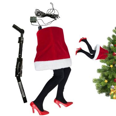 Imagem de Pernas Mamae Noel Natalina Arvore Natal Chute Movimento Flexivel Decoraçao Porta Janela Cenario Vila Loja Casa