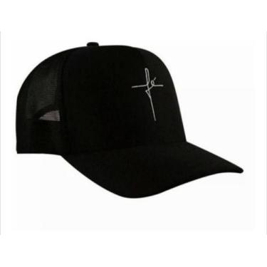 Imagem de Boné Trucker Fé Aba Curva Neymar Gabriel Jesus Preto - Boné Fé Preto