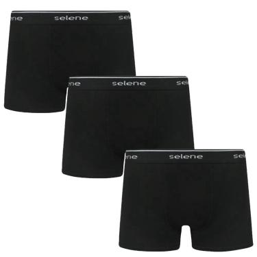 Imagem de Kit 3 Cuecas Boxer Selene Algodão Plus Size Masculina
