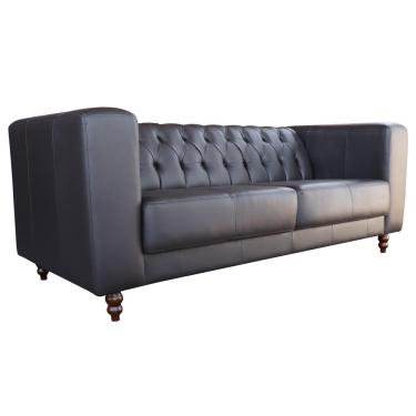 Imagem de Sofá 3 Lugares Ravena 240cm Couro Marrom - Gran Belo