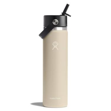 Imagem de Hydro Flask Garrafa com tampa de canudo flexível de 680 g - aço inoxidável isolado - tampa larga de palha, não derrama, à prova de vazamento em aveia