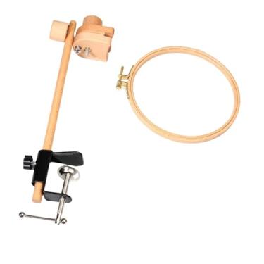 Imagem de UGPLM Suporte para bastidor de bordado, bastidor para ponto cruz, giratório ajustável, fácil de usar, suporte para ponto cruz, para a maioria dos tamanhos