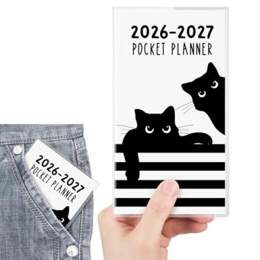 Imagem de ReliThick Calendário de bolso 2026-2027 para bolsa, agenda mensal pequena para mulheres, agenda semanal prática de bolso, diário, Natal, Ano Novo, presente para irmãs amigas e mulheres