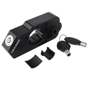 Imagem de HAZAWA Trava de guidão de motocicleta, trava de alavanca de freio antifurto CNC de alumínio resistente, ajuste universal para motocicletas, scooters, quadriciclos e bicicletas (preto)