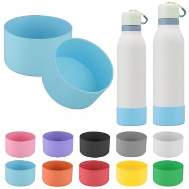 Imagem de 2 peças de bota de silicone compatíveis com garrafa de água Owala FreeSip Twist 510 g, capa protetora antiderrapante e à prova de queda compatível com garrafa de água Owala Free Sip Twist 510 g