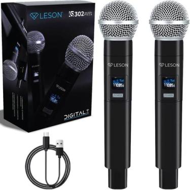 Imagem de Microfone Duplo Wireless Profissional LS302 Sistema Digital Hi-Fi Bate