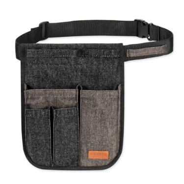Imagem de Paxiyu Cinto de ferramentas de jardim para mulheres e homens, avental de jardim jeans fino com 4 bolsos – ajuste ajustável – bolsa leve para cinto utilitário para jardinagem, bricolagem, pintura e