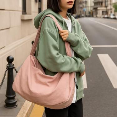 Imagem de Bolsa de ombro leve para compras, treino, praia, viagem, rosa