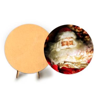 Imagem de Painel Redondo C Elastico 50cm Natal + Suporte MDF (NAT001)