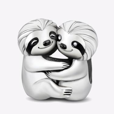 Imagem de 1 peça de berloque de prata preguiça elegante para mulheres, faça você mesmo, fabricação de joias e roupas diárias, joias combinando, decoração para mulheres, presente para mamãe